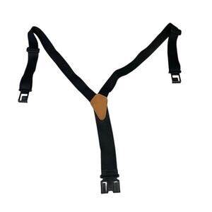 Dickies Men's Perry Suspenders Black Adjustable Y-Back Design Leather Patch